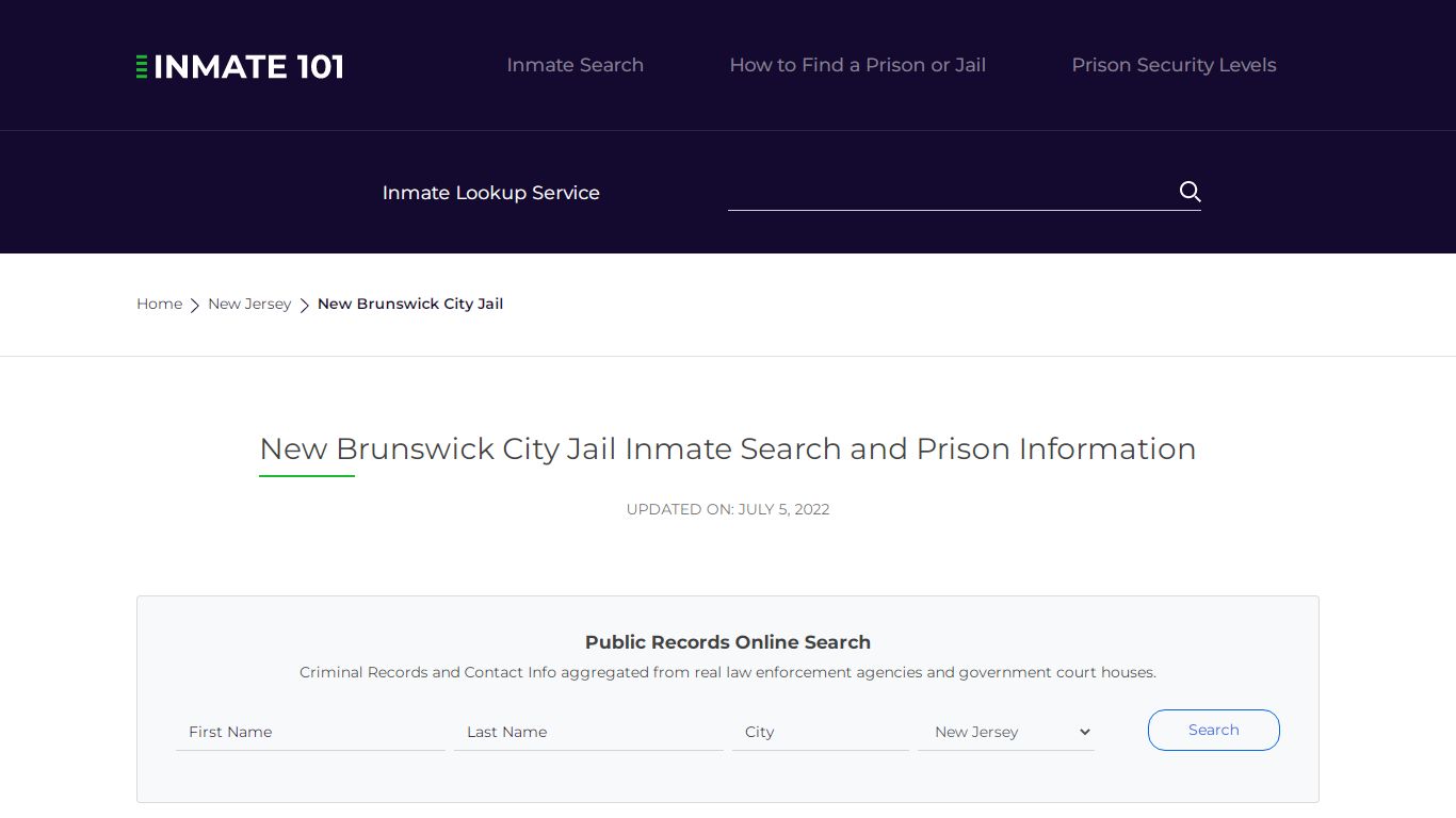 New Brunswick City Jail Inmate Search, Visitation, Phone ...